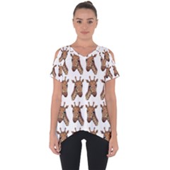 Giraffe Cut Out Side Drop Tee by ArtByAng