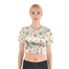 Flowers Pattern Cotton Crop Top by Hansue