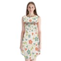 Flowers Pattern Sleeveless Chiffon Dress   View1