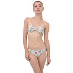 Flowers Pattern Classic Bandeau Bikini Set