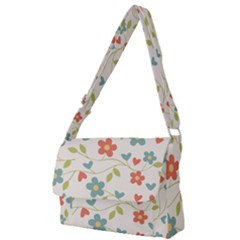 Flowers Pattern Full Print Messenger Bag by Hansue