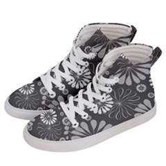 Floral Pattern Women s Hi-top Skate Sneakers by Hansue