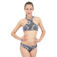 Floral Pattern High Neck Bikini Set by Hansue