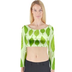 Autumn Pattern Long Sleeve Crop Top by Hansue