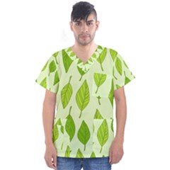 Autumn Pattern Men s V-neck Scrub Top