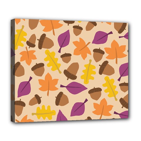 Acorn Pattern Deluxe Canvas 24  X 20  (stretched) by Hansue