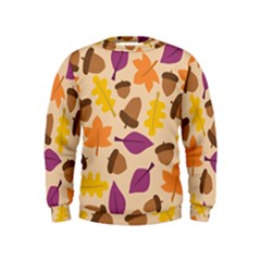 Acorn Pattern Kids  Sweatshirt by Hansue