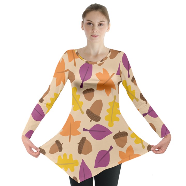 Acorn Pattern Long Sleeve Tunic 