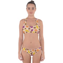 Acorn Pattern Cross Back Hipster Bikini Set by Hansue