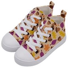 Acorn Pattern Kid s Mid-top Canvas Sneakers by Hansue