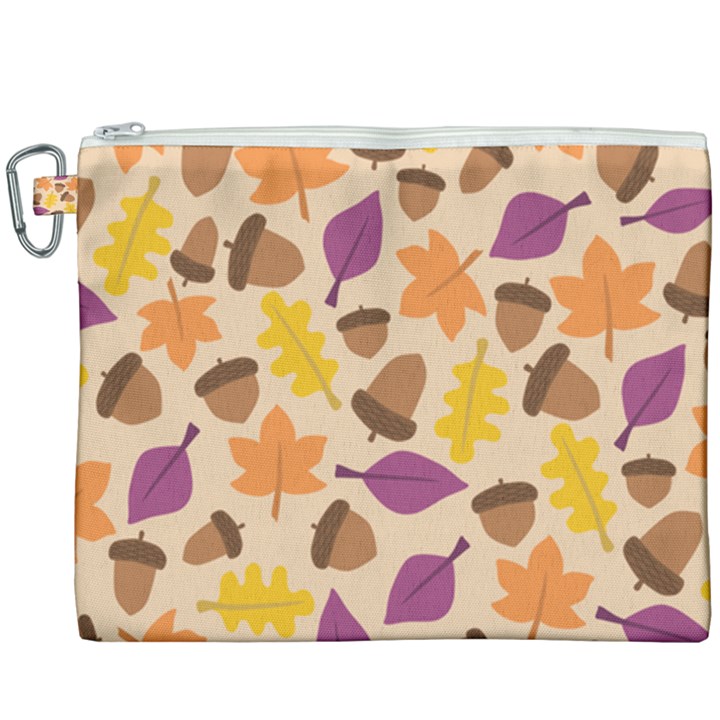 Acorn Pattern Canvas Cosmetic Bag (XXXL)