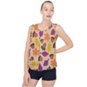 Acorn Pattern Bubble Hem Chiffon Tank Top View1