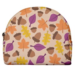 Acorn Pattern Horseshoe Style Canvas Pouch by Hansue