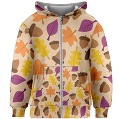 Acorn Pattern Kids Zipper Hoodie Without Drawstring