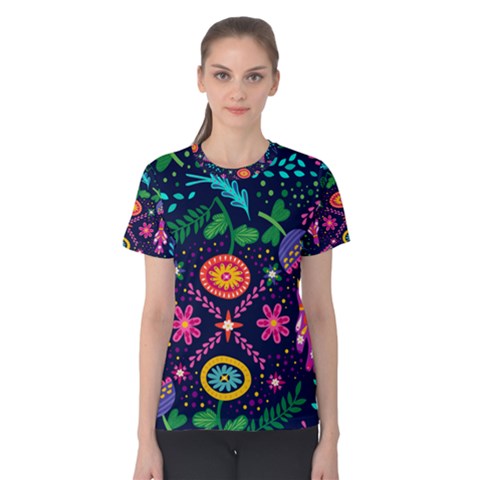 Colorful Pattern Women s Cotton Tee by Hansue