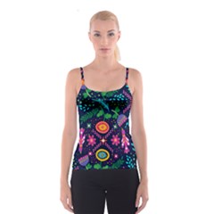 Colorful Pattern Spaghetti Strap Top by Hansue