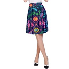 Colorful Pattern A-line Skirt by Hansue