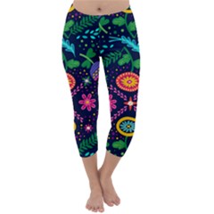 Colorful Pattern Capri Winter Leggings  by Hansue