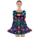 Colorful Pattern Long Sleeve Skater Dress View1