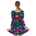 Colorful Pattern Long Sleeve Skater Dress View2