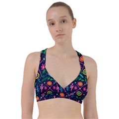 Colorful Pattern Sweetheart Sports Bra by Hansue