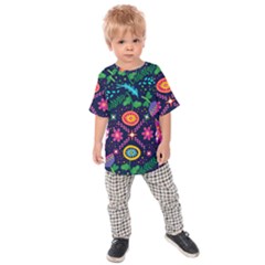 Colorful Pattern Kids Raglan Tee