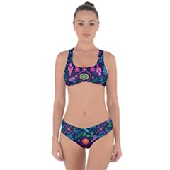 Colorful Pattern Criss Cross Bikini Set