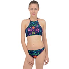 Colorful Pattern Racer Front Bikini Set by Hansue