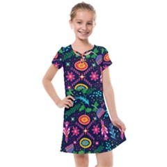 Colorful Pattern Kids  Cross Web Dress by Hansue