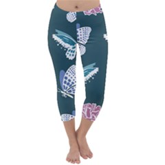 Butterfly  Capri Winter Leggings  by Hansue