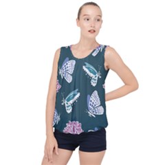 Butterfly  Bubble Hem Chiffon Tank Top