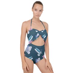 Butterfly  Scallop Top Cut Out Swimsuit