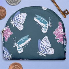 Butterfly  Horseshoe Style Canvas Pouch by Hansue