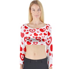 Hearts Long Sleeve Crop Top by Hansue