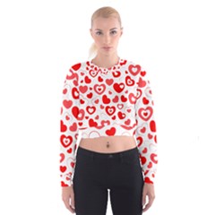 Hearts Cropped Sweatshirt by Hansue