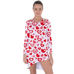 Hearts Asymmetric Cut-out Shift Dress by Hansue