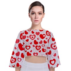 Hearts Tie Back Butterfly Sleeve Chiffon Top