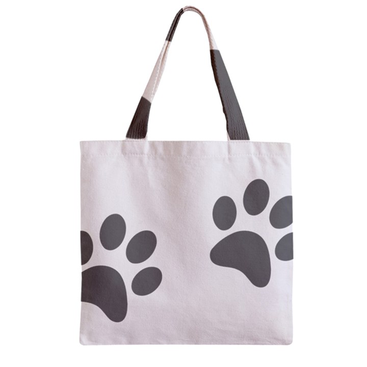 Pets footPrints Zipper Grocery Tote Bag