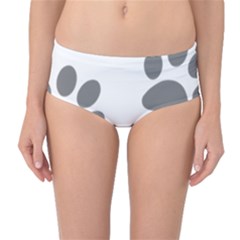 Pets Footprints Mid-waist Bikini Bottoms by Hansue