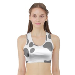 Pets Footprints Sports Bra With Border by Hansue