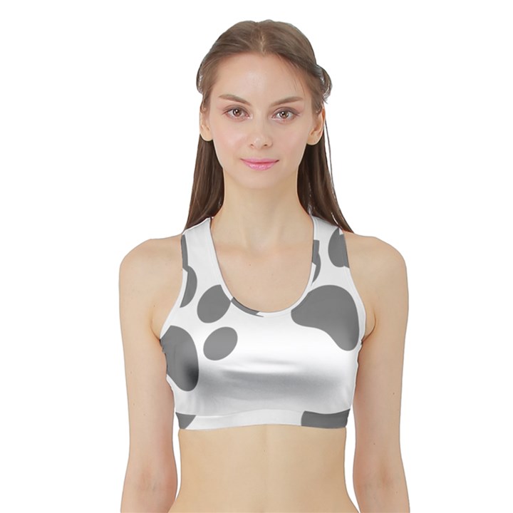 Pets footPrints Sports Bra with Border