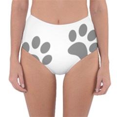 Pets Footprints Reversible High-waist Bikini Bottoms by Hansue