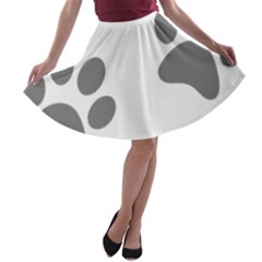 Pets Footprints A-line Skater Skirt by Hansue