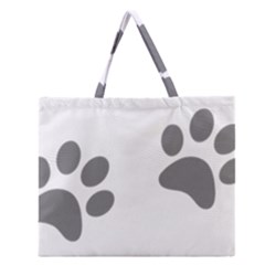 Pets Footprints Zipper Large Tote Bag by Hansue