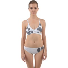 Pets Footprints Wrap Around Bikini Set by Hansue