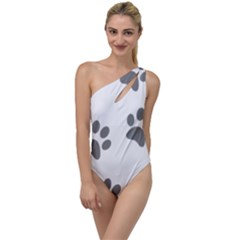 Pets Footprints To One Side Swimsuit by Hansue