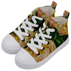 Early Summer Flowers Kid s Mid-top Canvas Sneakers by bloomingvinedesign