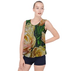 Early Summer Flowers Bubble Hem Chiffon Tank Top