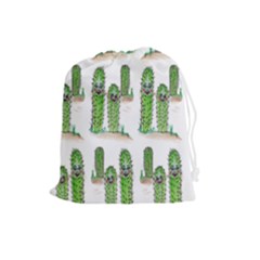 Prickle Plants2 Drawstring Pouch (large) by ArtByAng