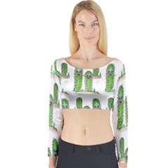 Prickle Plants2 Long Sleeve Crop Top by ArtByAng